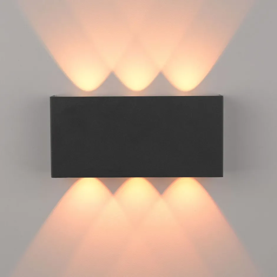 Just Light LED Wandleuchte Anthrazit Up Down dimmbar B:17 cm 2 W< Wandleuchten|Flurlampen