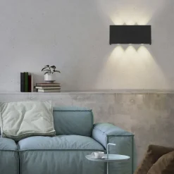 Just Light LED Wandleuchte Anthrazit Up Down dimmbar B:17 cm 2 W< Wandleuchten|Flurlampen