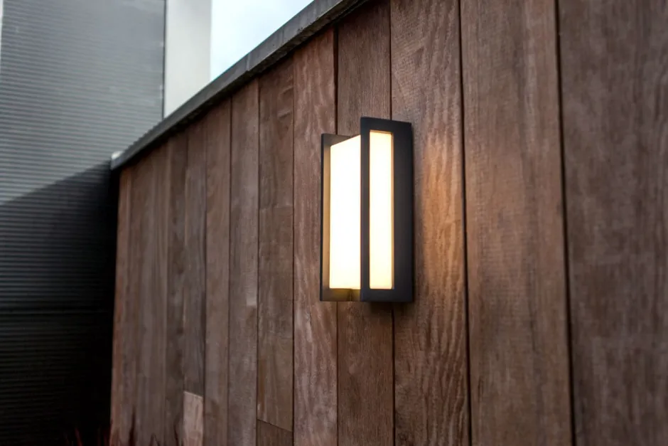 Eco-Light LED Wandleuchte Anthrazit IP54 blendarm BRENSOM< Moderne Lampen|Led Außenleuchten