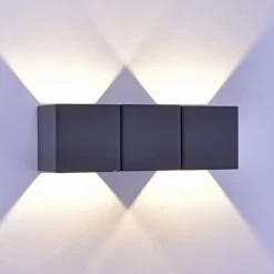 Paul Neuhaus LED Wandleuchte außen Aluminium IP54 22,5 cm Anthrazit< Feuchtraumleuchten|Badezimmer Lampe