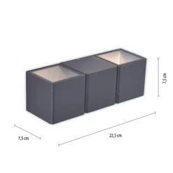 Paul Neuhaus LED Wandleuchte außen Aluminium IP54 22,5 cm Anthrazit< Feuchtraumleuchten|Badezimmer Lampe