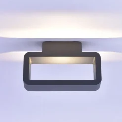Paul Neuhaus LED Wandleuchte außen Aluminium Anthrazit IP54 B:22 cm< Badezimmer Lampe|Feuchtraumleuchten