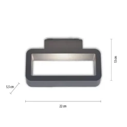 Paul Neuhaus LED Wandleuchte außen Aluminium Anthrazit IP54 B:22 cm< Badezimmer Lampe|Feuchtraumleuchten