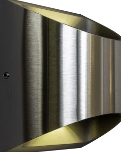 Metall Lampen|Led Außenleuchten*Eco-Light LED Wandleuchte Außen Edelstahl IP44 B:13,1 cm Up Down