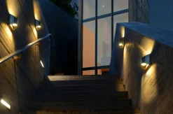 Metall Lampen|Led Außenleuchten*Eco-Light LED Wandleuchte Außen Edelstahl IP44 B:13,1 cm Up Down