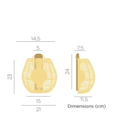 Metall Lampen|Feuchtraumleuchten*Newgarden LED Wandleuchte außen kabellos Akku IP54 Rattan