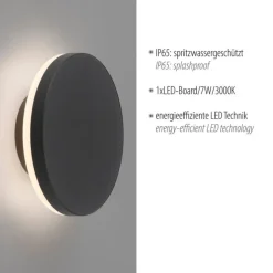 Metall Lampen|Feuchtraumleuchten*Paul Neuhaus LED Wandleuchte außen Metall IP65 3000 K indirekt