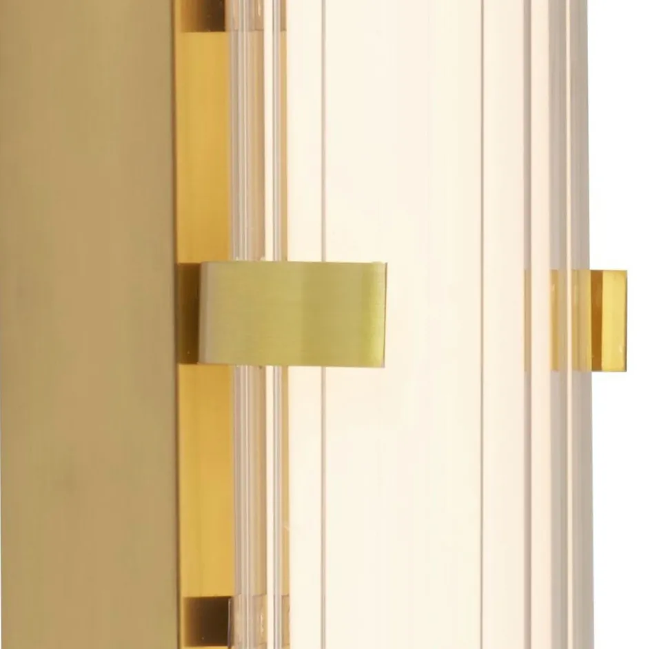 Searchlight LED Wandleuchte Bad 63 cm IP44 Glas Metall in Gold< Wohnzimmerlampen|Jugendstil Lampen