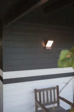 Metall Lampen|Led Außenleuchten*Eco-Light LED Wandleuchte Bewegungssensor IP54 T:14 cm Anthrazit