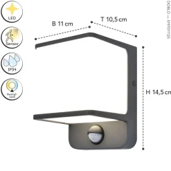 Metall Lampen|Led Außenleuchten*Eco-Light LED Wandleuchte Bewegungsmelder IP54 4000 K Aluminium