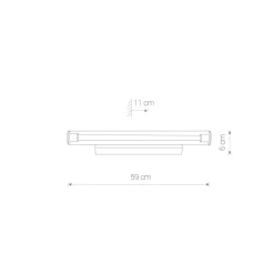 Led Lampen|Wandleuchten*Nowodvorski LED Wandleuchte Chrom 3000 K 870 lm Glas Metall 59 cm