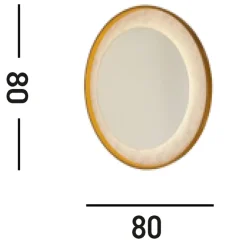 Flurlampen|Metall Lampen*Searchlight LED Wandleuchte dimmbar in Gold Weiß Touch IP44 Ø80 cm