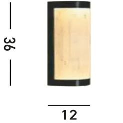 Flurlampen|Metall Lampen*Searchlight LED Wandleuchte Harz Metall Schwarz Marmor IP44 B:12 cm