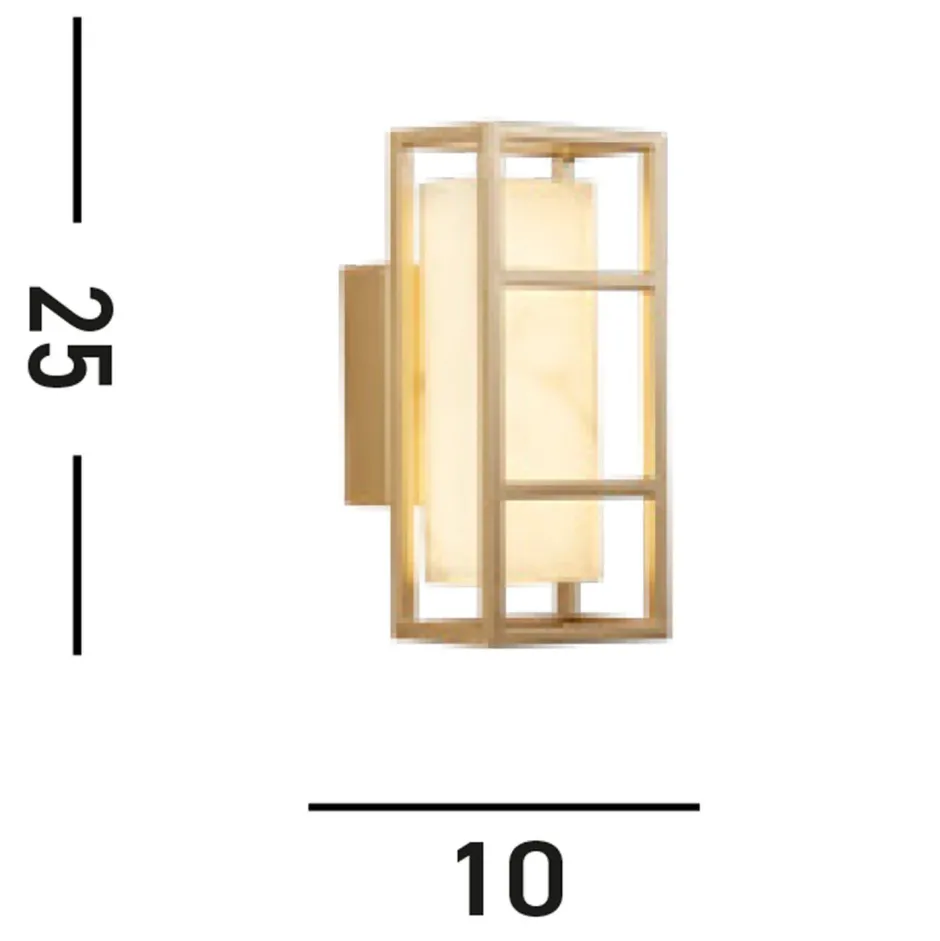 Searchlight LED Wandleuchte Harz Stahl IP44 H:25 cm in Gold Weiß< Metall Lampen|Flurlampen