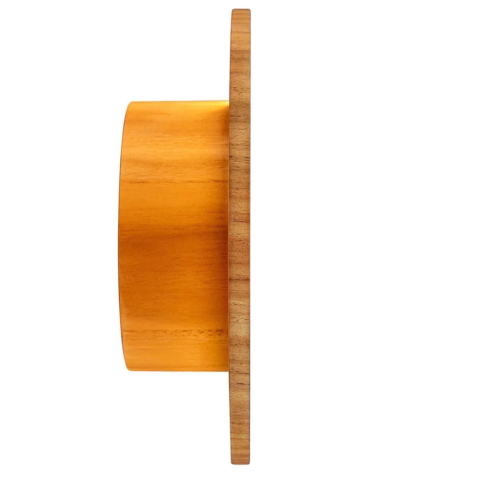 Flurlampen|Wohnzimmerlampen*Elstead LED Wandleuchte Holz Furnier Teak D: 25 cm rund 3000 K warmweiß