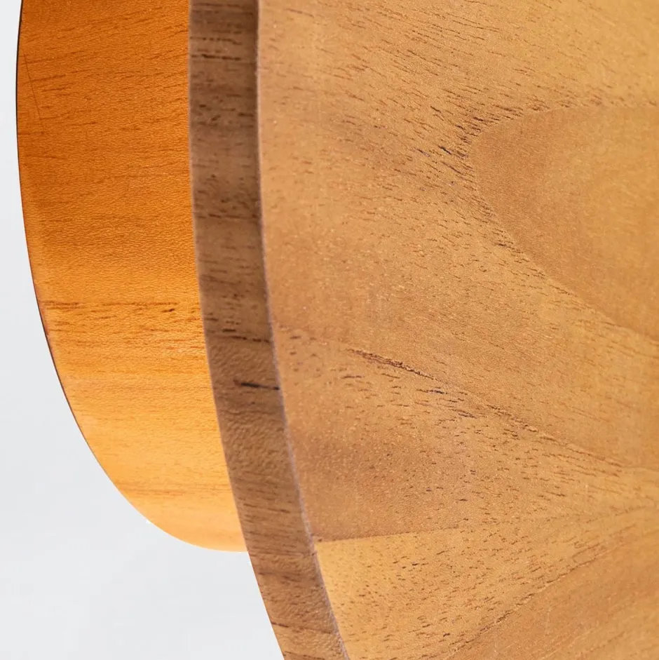 Flurlampen|Wohnzimmerlampen*Elstead LED Wandleuchte Holz Furnier Teak D: 25 cm rund 3000 K warmweiß