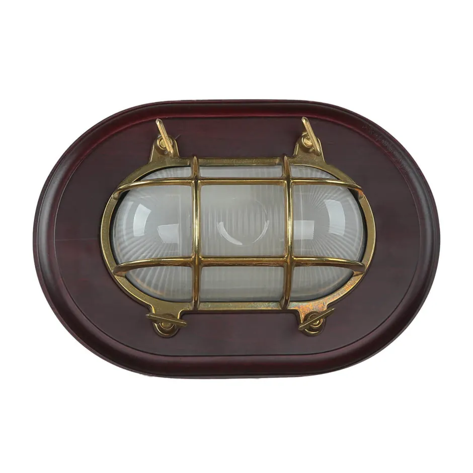 Laura Suardi LED Wandleuchte Holz Messing 3000K Maritim Flur< Glaslampen|Metall Lampen