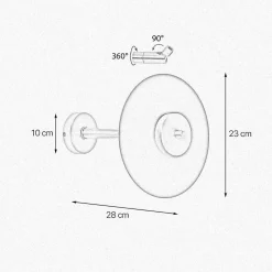 Led Lampen|Wandleuchten*Giovanni Battista LED Wandleuchte Messing Eisen Ø 23 cm 2700 K Premium