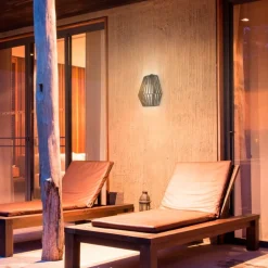 Metall Lampen|Feuchtraumleuchten*Newgarden LED Wandleuchte Outdoor Akku Leuchtmittel IP54 tragbar Taupe