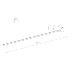 Led Lampen|Wandleuchten*Nowodvorski LED Wandleuchte Schwarz 105 cm hoch Modern 4000 K 550 lm