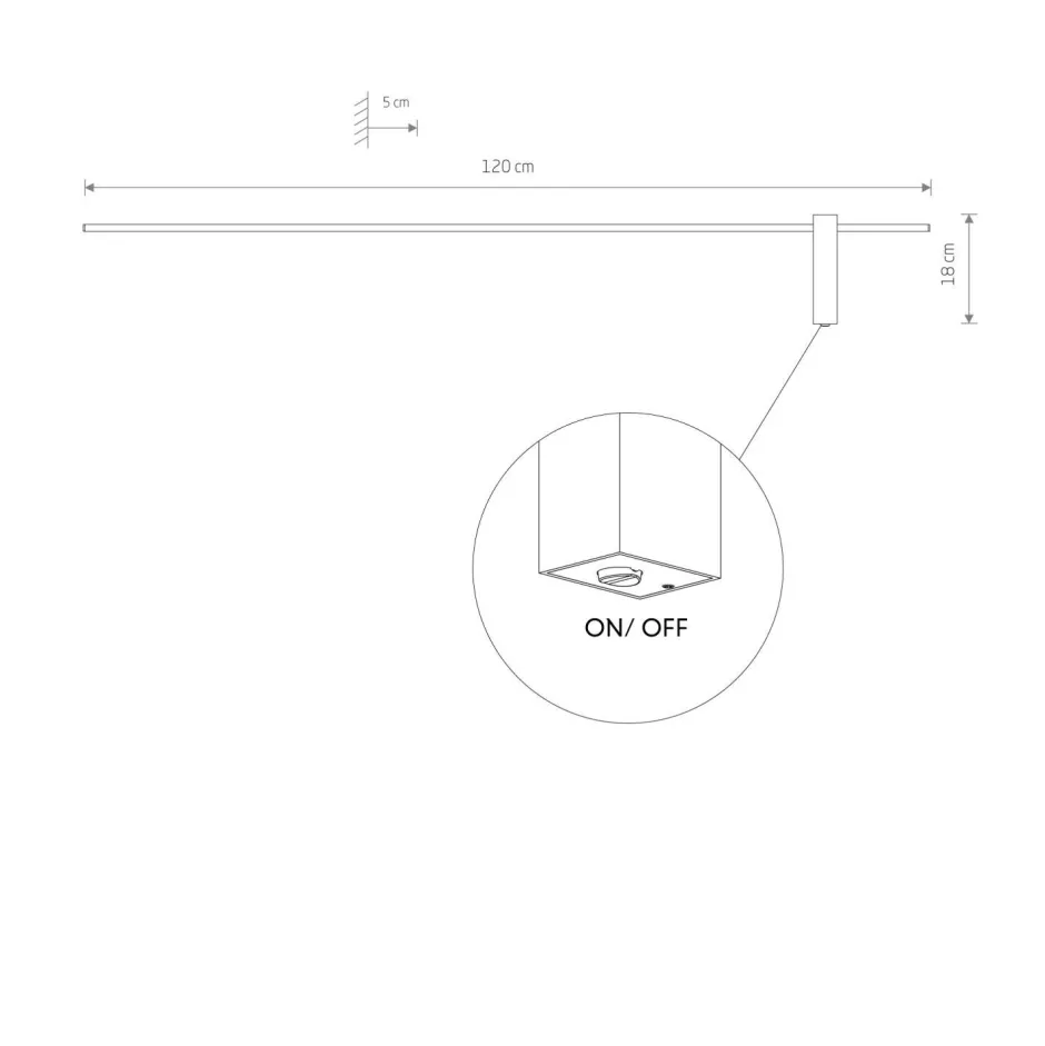 Wohnzimmerlampen|Metall Lampen*Nowodvorski LED Wandleuchte Schwarz indirekt 120 cm lang 3000 K 540 lm