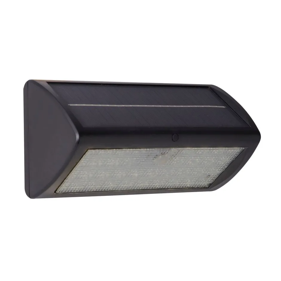 Metall Lampen|Solarleuchten*Searchlight LED Wandleuchte Solar Schwarz 5 W IP44 Bewegungsmelder