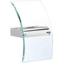 Led Lampen|Wandleuchten*Searchlight LED Wandleuchte Up Down Chrom Klar H: 29 cm Glas Metall