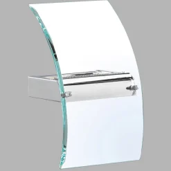 Led Lampen|Wandleuchten*Searchlight LED Wandleuchte Up Down Chrom Klar H: 29 cm Glas Metall