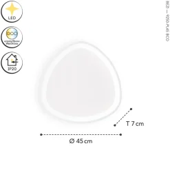 Wohnzimmerlampen|Metall Lampen*Eco-Light LED Wandleuchte Weiß 40 W dimmbar Farbtemperaturwechsel