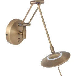 Led Lampen|Spots*Steinhauer LED Wandspot in Bronze mit Stecker dimmbar beweglich