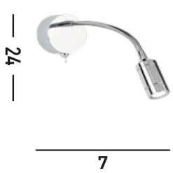 Searchlight LED Wandspot mit Schalter Flexarm Metall in Chrom 66 lm< Bürolampen|Wohnzimmerlampen