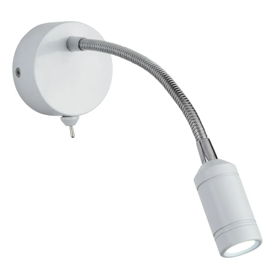 Searchlight LED Wandstrahler mit Schalter Flexarm in Weiß T:31 cm< Led Lampen|Wandleuchten