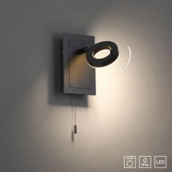 Paul Neuhaus LED Wandstrahler mit Zugschalter IP44 verstellbar 6 W< Wandleuchten|Flurlampen