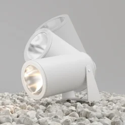 Wegeleuchten|Led Außenleuchten*Maytoni LED Wegeleuchte mit Erdspieß Glas Aluminium IP65 Weiß