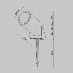 Wegeleuchten|Led Außenleuchten*Maytoni LED Wegeleuchte mit Erdspieß Glas Aluminium IP65 Weiß