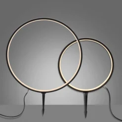 Metall Lampen|Designerlampen*Just Light LED Wegeleuchte mit Erdspieß 2er Set 66 cm IP65 Schwarz