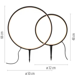 Metall Lampen|Designerlampen*Just Light LED Wegeleuchte mit Erdspieß 2er Set 66 cm IP65 Schwarz