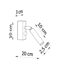 Wohnzimmerlampen|Moderne Lampen*Sollux Leselampe Bett Sofa Schwarz Metall verstellbar G9 klein