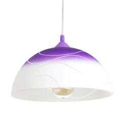 Hängelampen|Esszimmer Lampen*Lamkur Lila Hängeleuchte Glas rund Retro Esstisch ADANIA