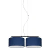 Wohnzimmerlampen|Stofflampen*Belis Längliche Hängeleuchte 2-flammig Stoff Schwarz Blau E27