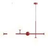 Hängelampen|Bürolampen*ALDEX Längliche Hängeleuchte Rot Weiß Glas 6-flammig E14 E27