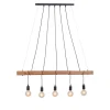 Hängelampen|Bürolampen*Just Light Längliche Pendelleuchte Holz 110 cm E27 Skandinavisch