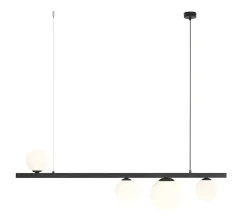 Bürolampen|Kugellampen*ALDEX Längliche Pendelleuchte Schwarz Weiß Glas E27 131 cm