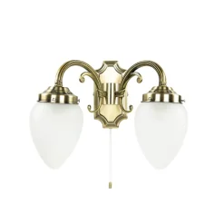 Easylight Längliche Wandleuchte mit Glasschirm Bronze farben< Glaslampen|Jugendstil Lampen