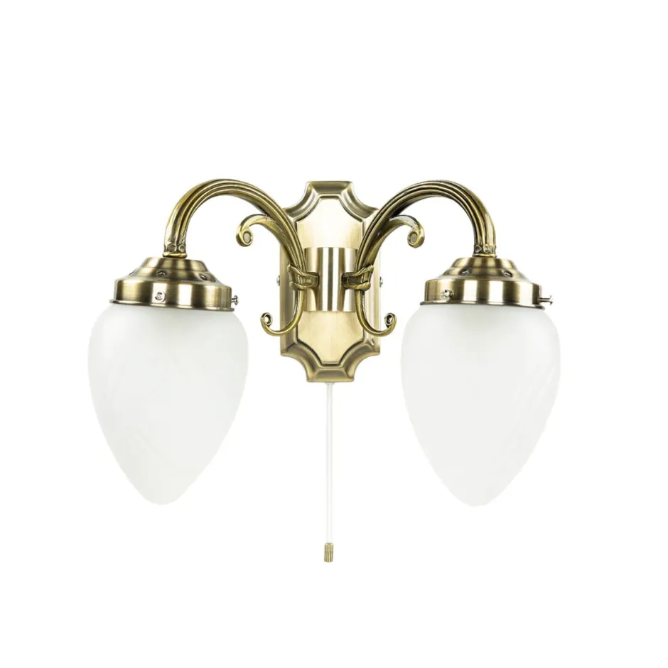 Easylight Längliche Wandleuchte mit Glasschirm Bronze farben< Glaslampen|Jugendstil Lampen