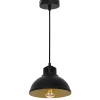 Luminex Loft Hängelampe Schwarz Gold Metall Ø21 cm akzentuiert< Hängelampen|Bürolampen