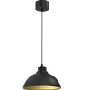 Hängelampen|Bürolampen*Luminex Loft Hängelampe Schwarz Gold Metall Ø30 cm akzentuiert