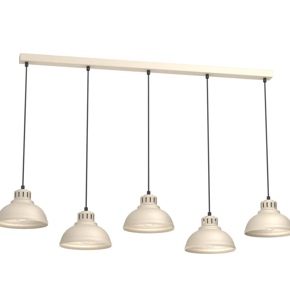 Metall Lampen|Esszimmer Lampen*Luminex Loft Pendelleuchte Beige Metall 125 cm XXL akzentuiert