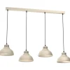 Luminex Loft Pendelleuchte Beige Metall 4-flmg E27 akzentuiert< Metall Lampen|Esszimmer Lampen