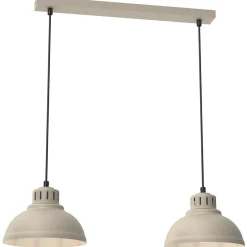Hängelampen|Bürolampen*Luminex Loft Pendelleuchte Beige Metall 65 cm E27 akzentuiert